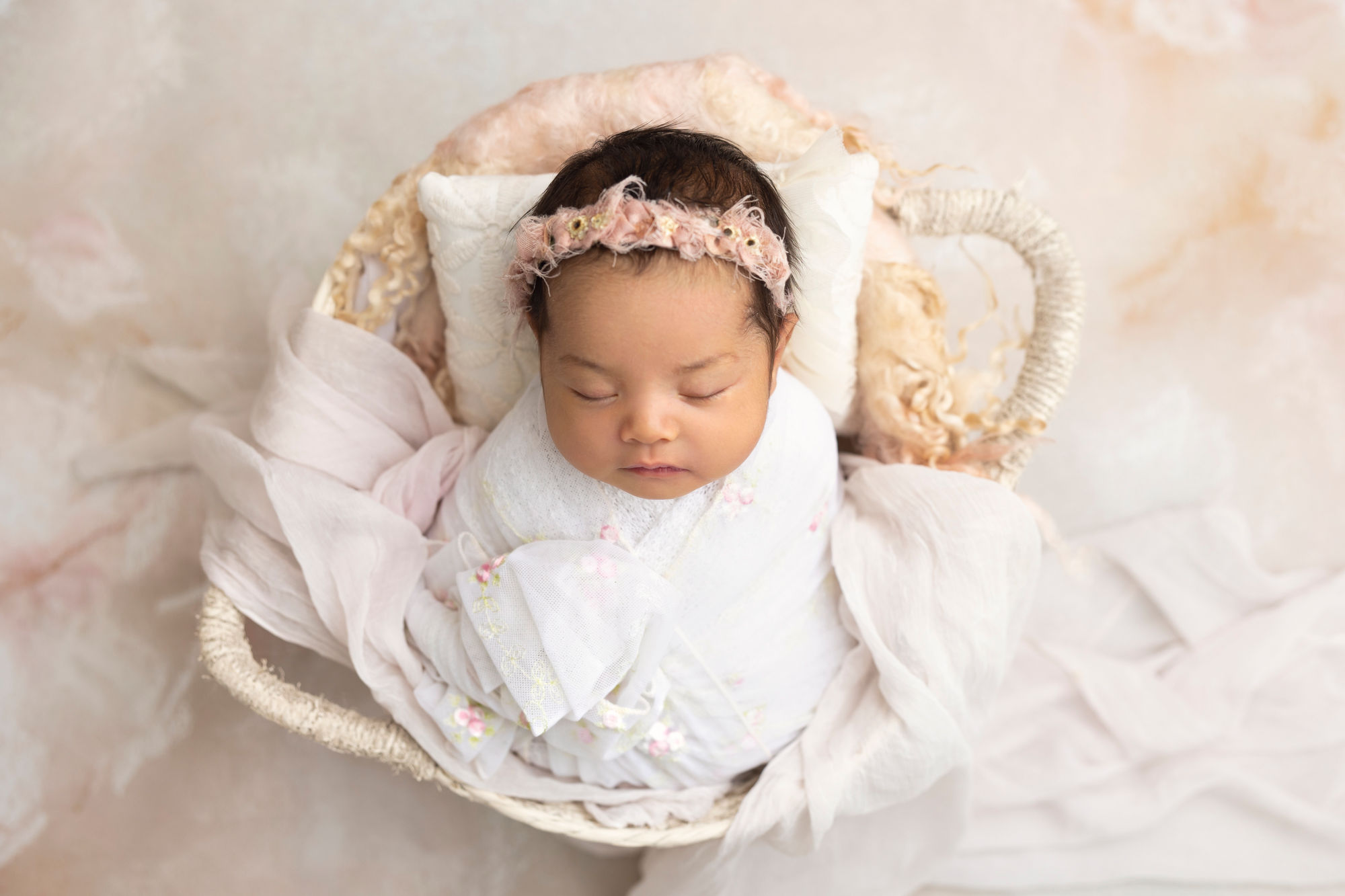 Basket Swaddle, newborn photograph